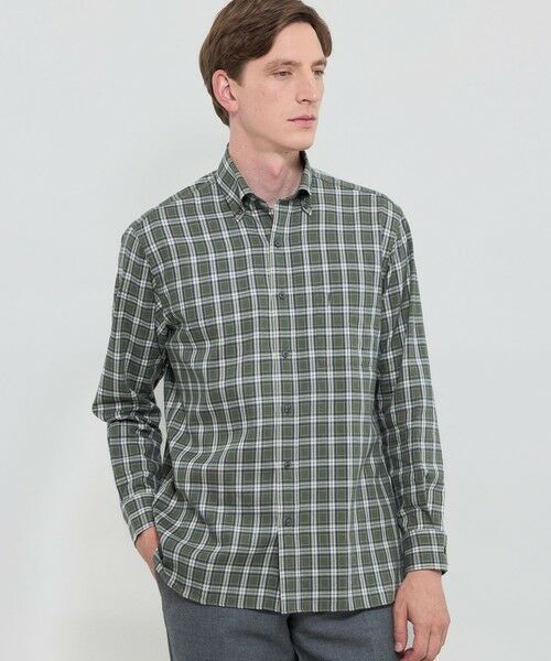 MACKINTOSH LONDON(MENS)/マッキントッシュ ロンドン メンズ コットンカシミヤチェックボタンダウンシャツ グリーン6 LL MACKINTOSH LONDON(MENS)/マッキントッシュ ロンドン メンズ コットンカシミヤチェックボタンダウンシャツ グリーン6 LL