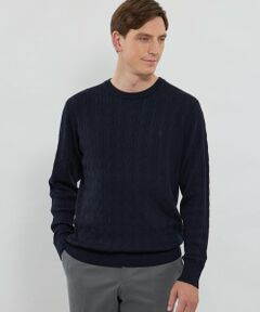 MACKINTOSH LONDON(MENS) / マッキントッシュ ロンドン 　メンズ ニット・セーター | 【WEB・一部店舗限定】ハイゲージケーブルクルーネックニット