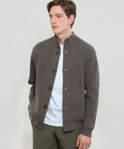 MACKINTOSH LONDON(MENS) / マッキントッシュ ロンドン メンズ ニット・セーター | 7G両畔ハイネックカーディガン(グレー系1)