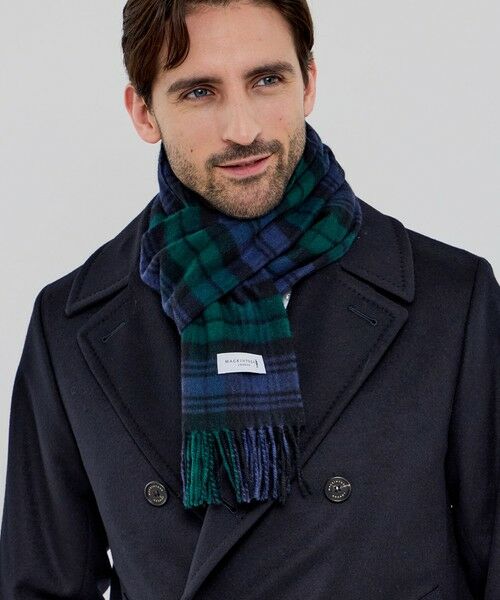 MACKINTOSH LONDON(MENS) / マッキントッシュ ロンドン 　メンズ マフラー・ショール・スヌード・ストール | 【WEB・一部店舗限定】ウールカシミヤチェックマフラー | 詳細4