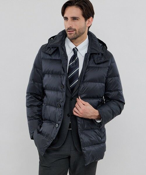 MACKINTOSH LONDON(MENS) / マッキントッシュ ロンドン メンズ ブルゾン | 【WEB・一部店舗限定】【ELINGTON】シンセティックフーデッドダウンアウター(ネイビー)