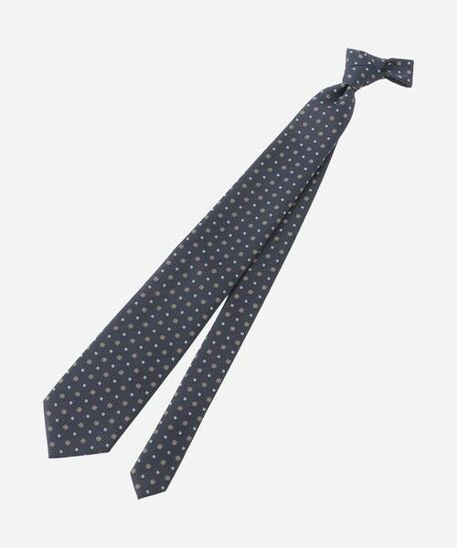 MACKINTOSH LONDON(MENS) / マッキントッシュ ロンドン 　メンズ ネクタイ | クラシック綾目花小紋ネクタイ（ダークネイビー）