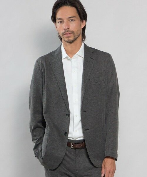 MACKINTOSH LONDON(MENS) / マッキントッシュ ロンドン メンズ ノーカラージャケット | 【FLEX JERSEY】ハイツイストジャージージャケット(グレー系2)