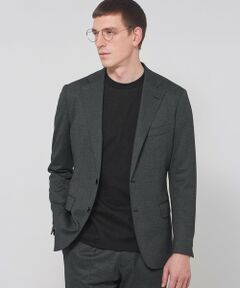 MACKINTOSH LONDON(MENS) / マッキントッシュ ロンドン 　メンズ ノーカラージャケット | 【FLEX JERSEY】ハイゲージジャカードハウンドトゥースセットアップジャケット