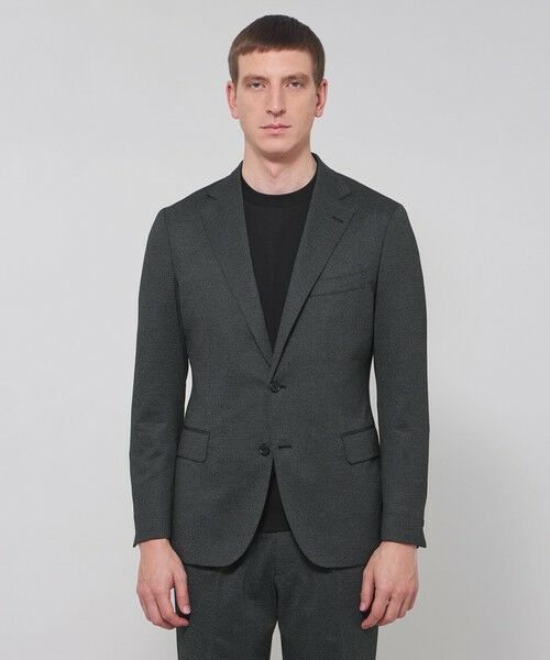 MACKINTOSH LONDON(MENS) / マッキントッシュ ロンドン 　メンズ ノーカラージャケット | 【FLEX JERSEY】ハイゲージジャカードハウンドトゥースセットアップジャケット | 詳細3