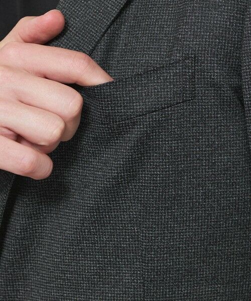 MACKINTOSH LONDON(MENS) / マッキントッシュ ロンドン 　メンズ ノーカラージャケット | 【FLEX JERSEY】ハイゲージジャカードハウンドトゥースセットアップジャケット | 詳細6