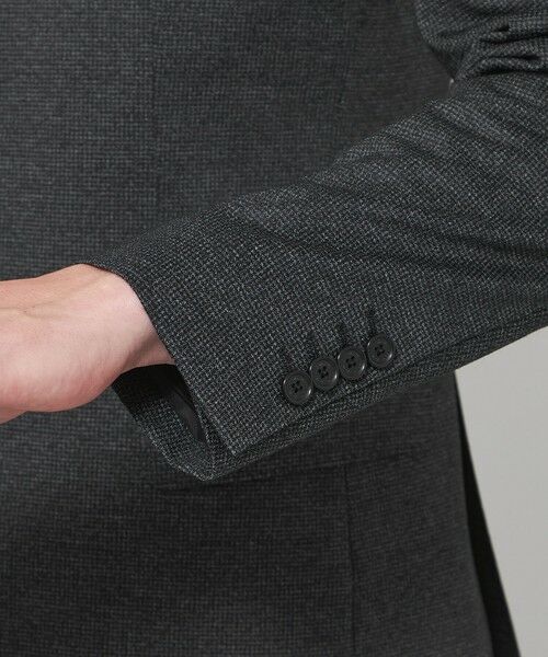 MACKINTOSH LONDON(MENS) / マッキントッシュ ロンドン 　メンズ ノーカラージャケット | 【FLEX JERSEY】ハイゲージジャカードハウンドトゥースセットアップジャケット | 詳細8