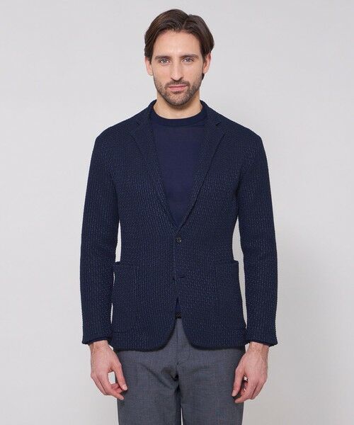 MACKINTOSH LONDON(MENS) / マッキントッシュ ロンドン 　メンズ ノーカラージャケット | ハニカムニットジャケット | 詳細3