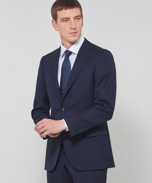 MACKINTOSH LONDON(MENS) / マッキントッシュ ロンドン 　メンズ セットアップ | 【NEW BRIDGE】Super110's ヘリンボーンスーツ（ネイビー）