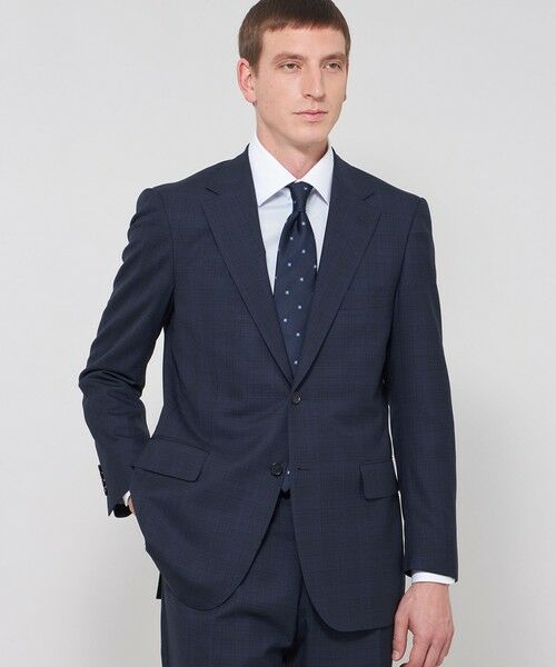 MACKINTOSH LONDON(MENS) / マッキントッシュ ロンドン 　メンズ セットアップ | 【OX BRIDGE】【ZEGNA/ゼニア】メランジチェックスーツ（ブルー７）