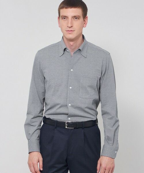 MACKINTOSH LONDON(MENS) / マッキントッシュ ロンドン 　メンズ シャツ・ブラウス | 【FLEX JERSEY】カラミジャージーワンピースカラーシャツ（ネイビー）