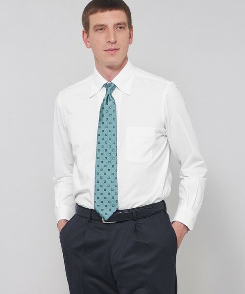 MACKINTOSH LONDON(MENS) / マッキントッシュ ロンドン 　メンズ シャツ・ブラウス | 【FLEX JERSEY】ハニカムジャージーワンピースカラーシャツ（ホワイト）