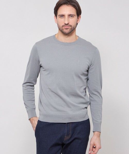 MACKINTOSH LONDON(MENS) / マッキントッシュ ロンドン 　メンズ ニット・セーター | ハイツイストコットンクルーネックニット（グレー）
