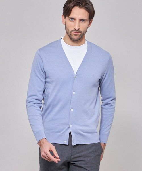 MACKINTOSH LONDON(MENS) / マッキントッシュ ロンドン 　メンズ ニット・セーター | ハイツイストコットンカーディガン（ブルー4）