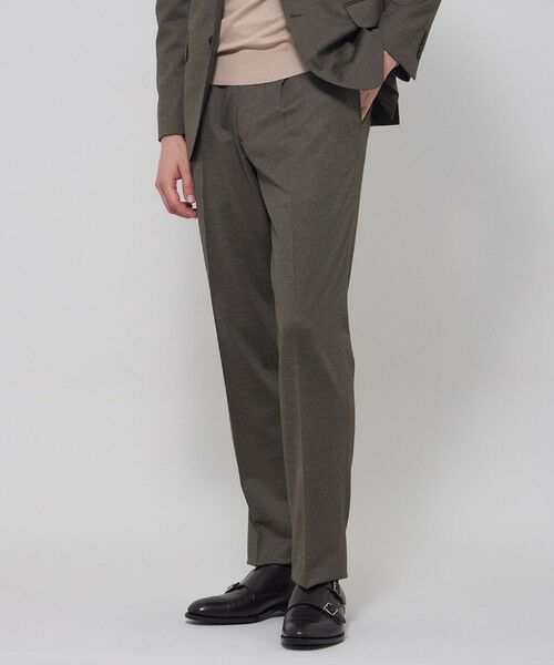 MACKINTOSH LONDON(MENS) / マッキントッシュ ロンドン 　メンズ その他パンツ | 【FLEX JERSEY】ハイゲージジャカードハウンドトゥースセットアップパンツ（ブラウン7）