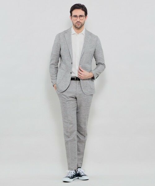 MACKINTOSH LONDON(MENS) / マッキントッシュ ロンドン 　メンズ ノーカラージャケット | 【BREASY JACKET】LENO CLOTH セットアップジャケット | 詳細1