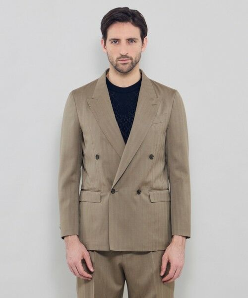 MACKINTOSH LONDON(MENS) / マッキントッシュ ロンドン 　メンズ ノーカラージャケット | 【TOGNA/トーニャ】ソラーロへリンボン ダブルブレステッド4Bジャケット | 詳細2