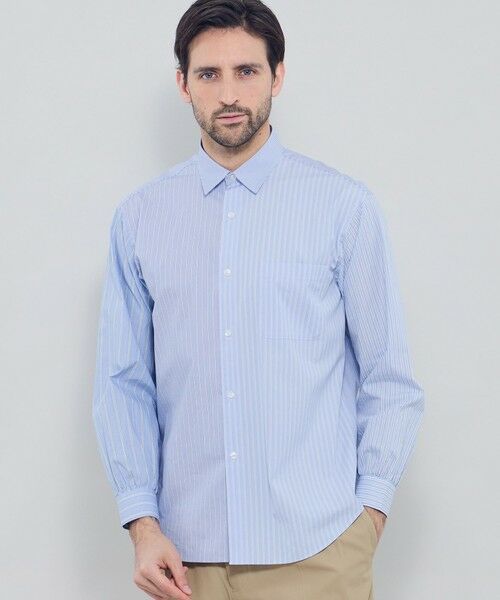 MACKINTOSH LONDON(MENS) / マッキントッシュ ロンドン 　メンズ シャツ・ブラウス | クレイジーパターンストライプ  レギュラーカラーシャツ（ブルー2）