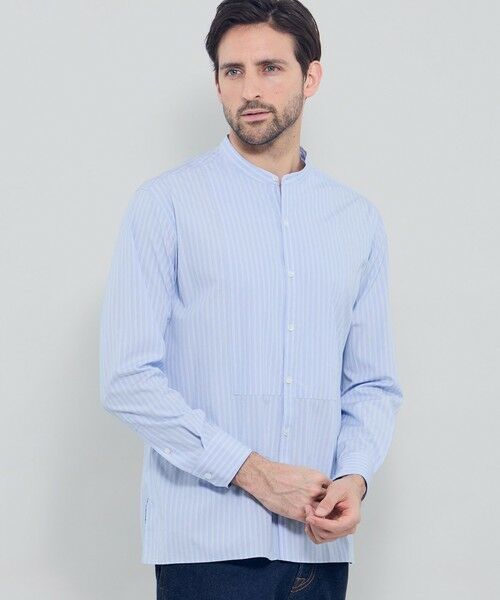 MACKINTOSH LONDON(MENS) / マッキントッシュ ロンドン 　メンズ シャツ・ブラウス | パッチワークブザムシャツ（ブルー2）