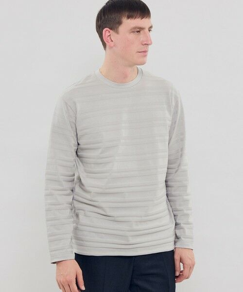 MACKINTOSH LONDON(MENS) / マッキントッシュ ロンドン 　メンズ カットソー | リンクスボーダーロングスリーブTシャツ（グレー）