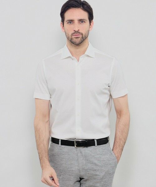 MACKINTOSH LONDON(MENS) / マッキントッシュ ロンドン 　メンズ カットソー | 超冷感ワイドカラーカットシャツ（ホワイト）