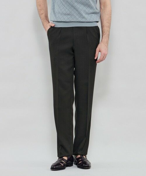 MACKINTOSH LONDON(MENS) / マッキントッシュ ロンドン 　メンズ スラックス・ドレスパンツ | 【Adjustable Fit】ドビー1プリーツスラックス（ブラック）