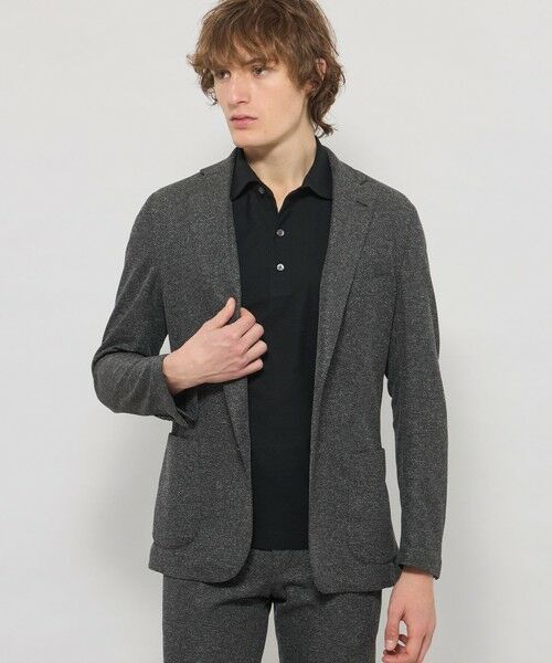 MACKINTOSH LONDON(MENS) / マッキントッシュ ロンドン メンズ ノーカラージャケット | 【WEB・一部店舗限定】【BREASY JACKET】メランジメッシュジャージーセットアップジャケット(グレー系2)