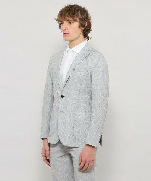 MACKINTOSH LONDON(MENS) / マッキントッシュ ロンドン 　メンズ ノーカラージャケット | 【WEB・一部店舗限定】【BREASY JACKET】メランジメッシュジャージーセットアップジャケット | 詳細5