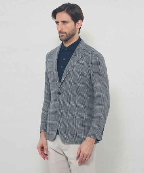 MACKINTOSH LONDON(MENS) / マッキントッシュ ロンドン 　メンズ ノーカラージャケット | 【BREASY JACKET】LENO CLOTH グレンチェックジャケット | 詳細3