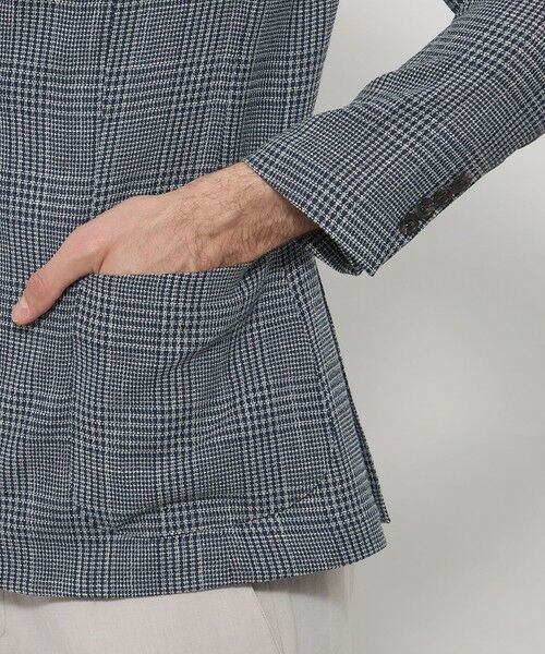 MACKINTOSH LONDON(MENS) / マッキントッシュ ロンドン 　メンズ ノーカラージャケット | 【BREASY JACKET】LENO CLOTH グレンチェックジャケット | 詳細6