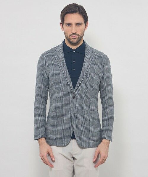 MACKINTOSH LONDON(MENS) / マッキントッシュ ロンドン 　メンズ ノーカラージャケット | 【BREASY JACKET】LENO CLOTH グレンチェックジャケット | 詳細2