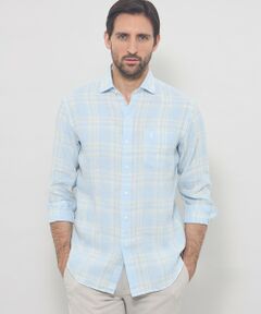 MACKINTOSH LONDON(MENS) / マッキントッシュ ロンドン 　メンズ シャツ・ブラウス | リネンチェックワイドカラーシャツ
