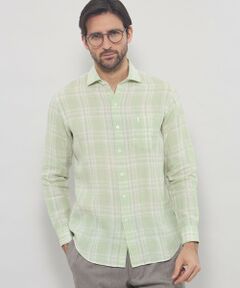 MACKINTOSH LONDON(MENS) / マッキントッシュ ロンドン 　メンズ シャツ・ブラウス | リネンチェックワイドカラーシャツ