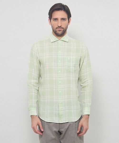 MACKINTOSH LONDON(MENS) / マッキントッシュ ロンドン 　メンズ シャツ・ブラウス | リネンチェックワイドカラーシャツ | 詳細3