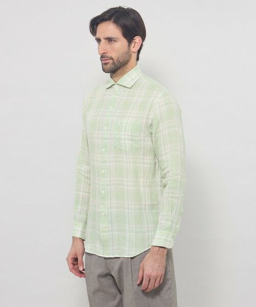 MACKINTOSH LONDON(MENS) / マッキントッシュ ロンドン 　メンズ シャツ・ブラウス | リネンチェックワイドカラーシャツ | 詳細4