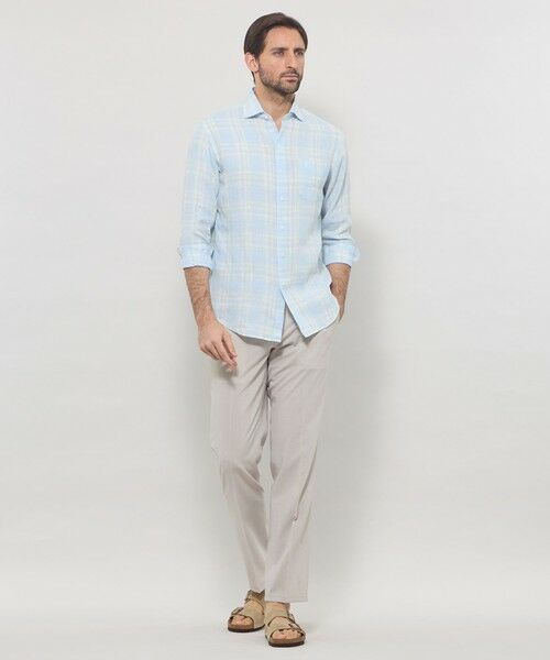 MACKINTOSH LONDON(MENS) / マッキントッシュ ロンドン 　メンズ シャツ・ブラウス | リネンチェックワイドカラーシャツ | 詳細1