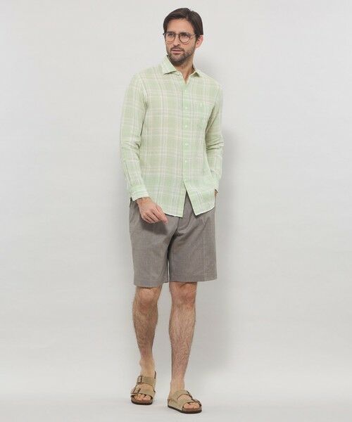 MACKINTOSH LONDON(MENS) / マッキントッシュ ロンドン 　メンズ シャツ・ブラウス | リネンチェックワイドカラーシャツ | 詳細2