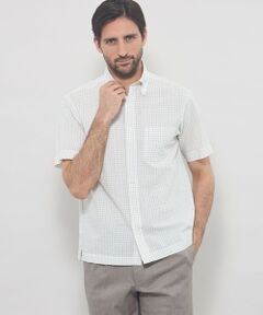 MACKINTOSH LONDON(MENS) / マッキントッシュ ロンドン 　メンズ シャツ・ブラウス | シアサッカー半袖ボタンダウンシャツ