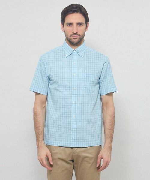 MACKINTOSH LONDON(MENS) / マッキントッシュ ロンドン 　メンズ シャツ・ブラウス | シアサッカー半袖ボタンダウンシャツ | 詳細4