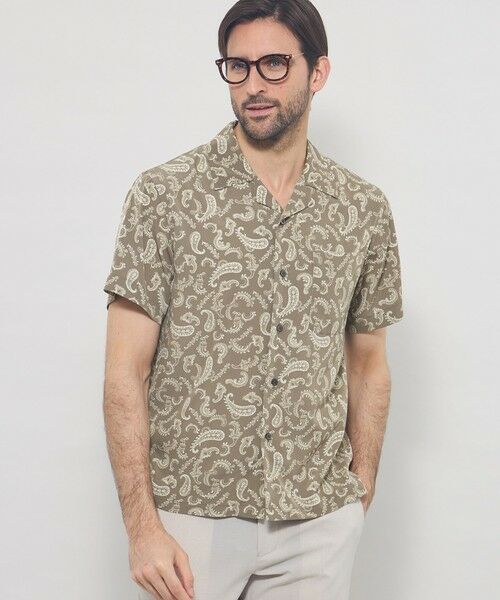 MACKINTOSH LONDON(MENS) / マッキントッシュ ロンドン 　メンズ シャツ・ブラウス | 【LEON掲載】ペイズリープリントオープンカラーシャツ（チャコールグレー）