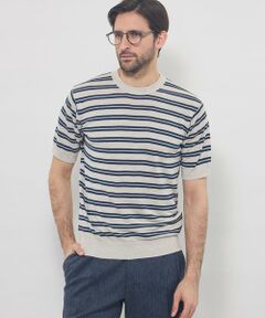 MACKINTOSH LONDON(MENS) / マッキントッシュ ロンドン 　メンズ ニット・セーター | リネンボーダーニットTシャツ