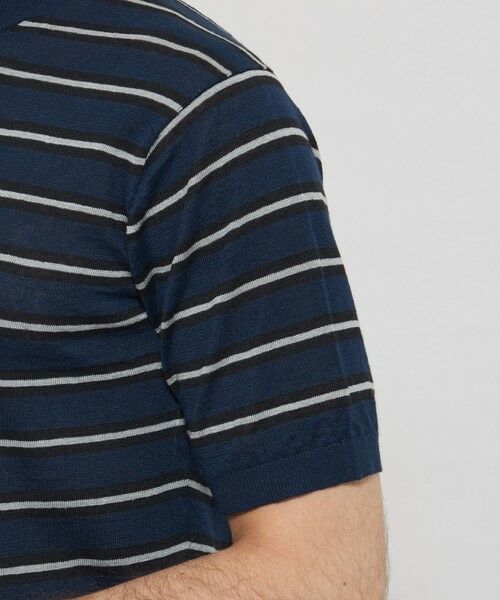 MACKINTOSH LONDON(MENS) / マッキントッシュ ロンドン 　メンズ ニット・セーター | 【LEON掲載】リネンボーダーニットTシャツ | 詳細7