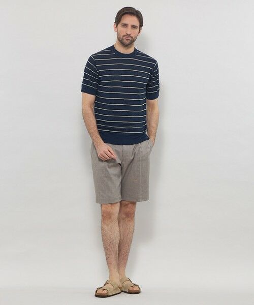 MACKINTOSH LONDON(MENS) / マッキントッシュ ロンドン 　メンズ ニット・セーター | 【LEON掲載】リネンボーダーニットTシャツ | 詳細1