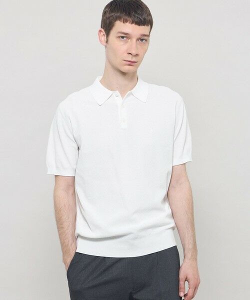 MACKINTOSH LONDON(MENS) / マッキントッシュ ロンドン メンズ ニット・セーター | 【WEB・一部店舗限定】ドライ鹿の子ニットポロシャツ(ホワイト)