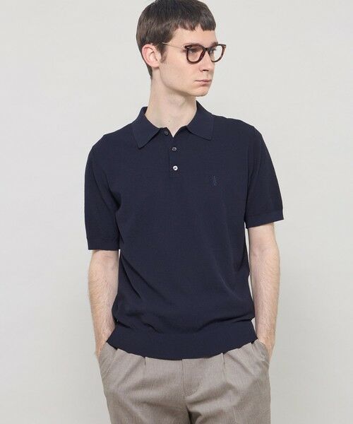 MACKINTOSH LONDON(MENS) / マッキントッシュ ロンドン メンズ ニット・セーター | 【WEB・一部店舗限定】ドライ鹿の子ニットポロシャツ(ネイビー)