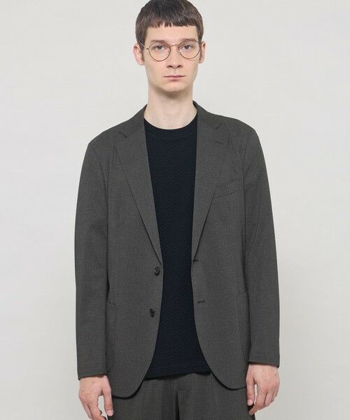 MACKINTOSH LONDON(MENS) / マッキントッシュ ロンドン 　メンズ ノーカラージャケット | 【BREASY JACKET】【ICE JET】セットアップジャケット（チャコールグレー）