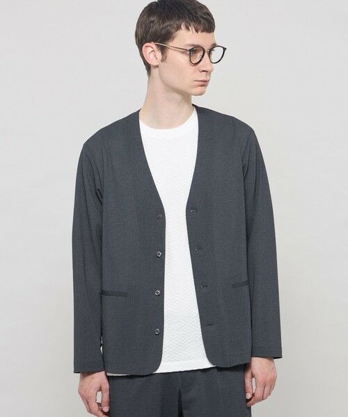 MACKINTOSH LONDON(MENS) / マッキントッシュ ロンドン 　メンズ ブルゾン | 【ICE JET】セットアップノーカラージャケット（ネイビー）
