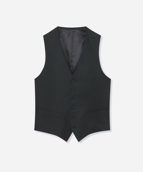 MACKINTOSH LONDON(MENS) / マッキントッシュ ロンドン 　メンズ ダウンジャケット・ベスト | 【NEW BRIDGE】【VITALE BARBERIS CANONICO/ヴィターレ・バルベリス・カノニコ】ツイルウエストコート（ブラック）