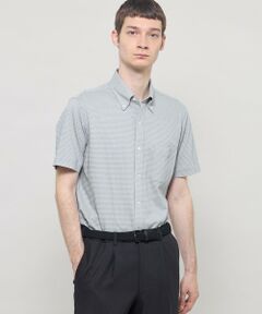 MACKINTOSH LONDON(MENS) / マッキントッシュ ロンドン 　メンズ シャツ・ブラウス | 【FLEX JERSEY】ギンガムサッカージャージー半袖釦ダウンシャツ