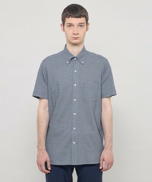 MACKINTOSH LONDON(MENS) / マッキントッシュ ロンドン 　メンズ シャツ・ブラウス | 【FLEX JERSEY】ギンガムサッカージャージー半袖釦ダウンシャツ | 詳細4